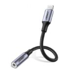 აუდიო ადაპტერი UGREEN US211 (30756), Lightning to Aux 3.5mm, 10cm, Black