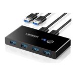სვიჩი UGREEN US216 (30768), 2 In 4 Out USB 3.0 Sharing Switch Box, Black