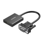 ადაპტერი UGREEN CM513 (50945), VGA To HDMI Adapter With 3.5mm And Type-C, 0.15cm, Black