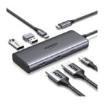 USB-C ჰაბი UGREEN CM498 (15852) Revodok 206, 2xHDMI, USB, Type-C, HUB, Grey
