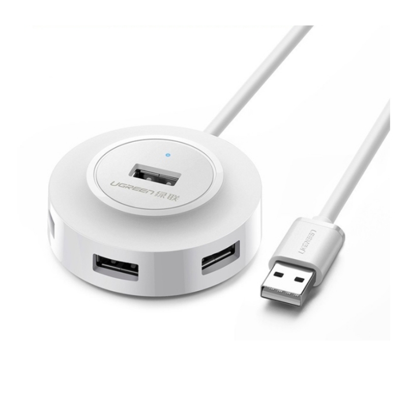 ugreen 20270 USB ჰაბი UGREEN CR106 (20270), 4xUSB 2.0, 1m, White - Image 1