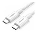 USB კაბელი UGREEN US264 (60520), 60W, Type C 2.0 Male To Male Cable, 2m, White