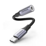 აუდიო ადაპტერი UGREEN 80154, Type-C to Aux 3.5mm Female Audio Adapter, 10cm, Space Gray