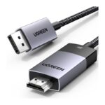 ვიდეო კაბელი UGREEN DP115 (80397), 8K, DisplayPort to HDMI, 2m, Grey