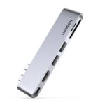 USB-C ჰაბი UGREEN CM380 (80856), Type-C, USB, HDMI, TF/SD, Grey