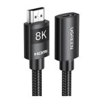 HDMI დამაგრძელებელი UGREEN HD151 (40400), 8K HDMI Extension Male To Female Cable, 0.5m, Black