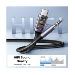 აუდიო ადაპტერი და დამტენი UGREEN CM772 (45009), 60W, 2-in-1 Audio Charger Adapter And AUX, 1.5m, Black/Grey - Image 4