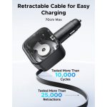 მანქანის დამტენი UGREEN EC602 (55212B) Nexode, 60W, Car Charger With Retractable Type-C Cable, Grey - Image 3