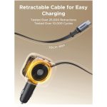 მანქანის დამტენი UGREEN EC604 (55910B) Nexode, 145W, Car Charger With Retractable Type-C Cable, Grey - Image 8