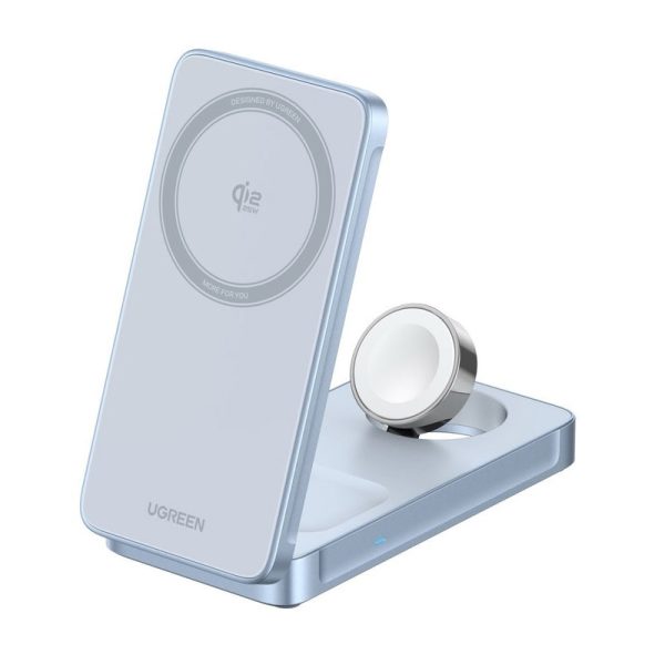 უსადენო დამტენი UGREEN W757 (65901), MagFlow 25W, 3-in-1 Magnetic Wireless Charger, Blue