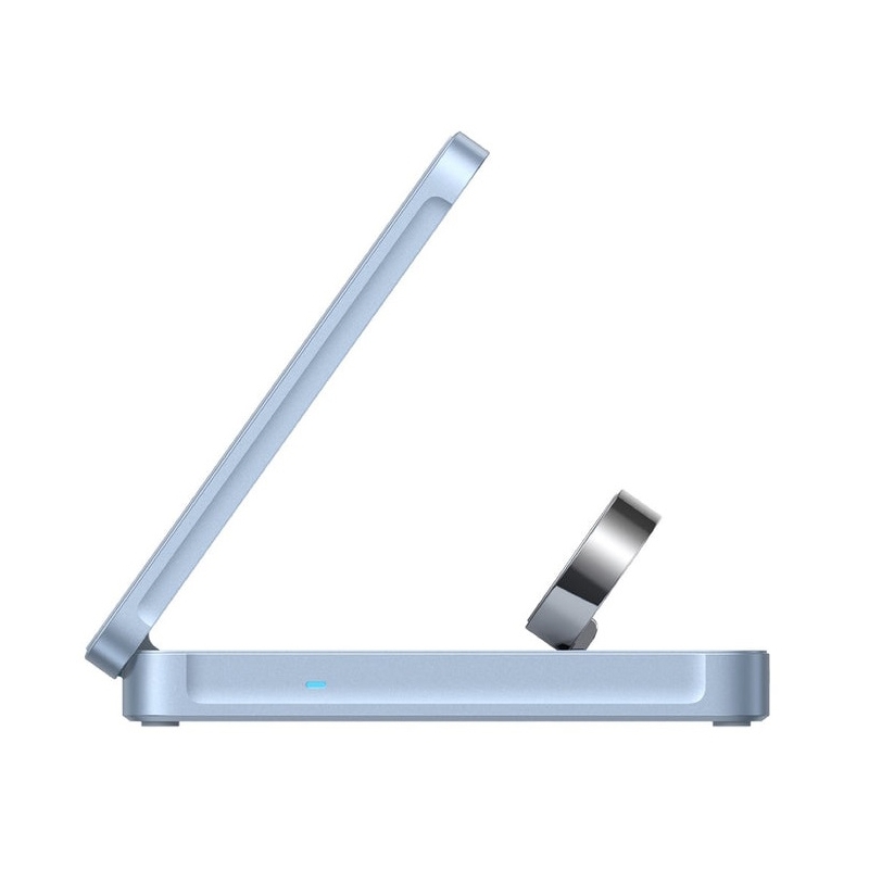 ugreen 55963 (3) უსადენო დამტენი UGREEN W757 (65901), MagFlow 25W, 3-in-1 Magnetic Wireless Charger, Blue - Image 3