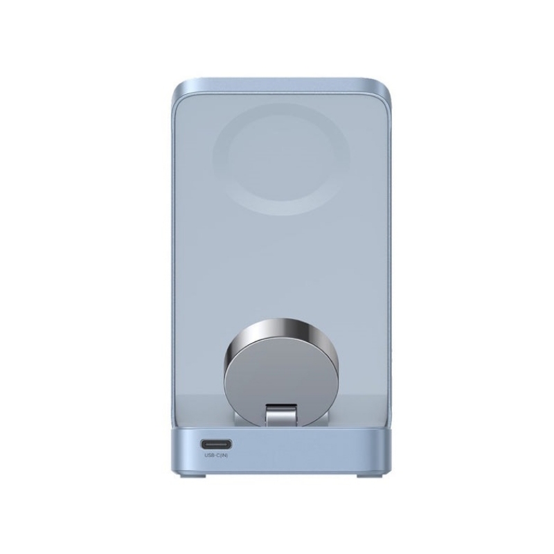 ugreen 55963 (4) უსადენო დამტენი UGREEN W757 (65901), MagFlow 25W, 3-in-1 Magnetic Wireless Charger, Blue - Image 4