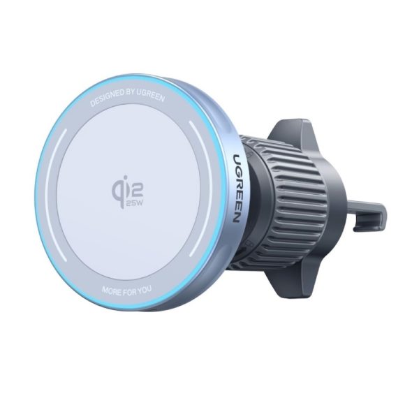 მანქანის უსადენო დამტენი UGREEN W758 (55967) MagFlow, 25W, Magnetic Wireless Car Charger, Grey
