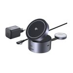 უსადენო დამტენი UGREEN W712 (65148) Magflow Qi2.2, 15W, 3in1 Wireless Charger, Grey