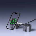 უსადენო დამტენი UGREEN W712 (65148) Magflow Qi2.2, 15W, 3in1 Wireless Charger, Grey - Image 7