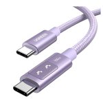 USB კაბელი UGREEN Uno L509 (65216), 100W, Type-C to Type-C Fast Charging Cable, 2M, Purple