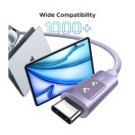 USB კაბელი UGREEN Uno L509 (65216), 100W, Type-C to Type-C Fast Charging Cable, 2M, Purple - Image 6