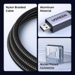 ადაპტერი UGREEN HD182 (65593), 8K Micro HDMI to HDMI Cable, 20cm, Grey/Black - Image 5