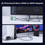 ადაპტერი UGREEN HD182 (65593), 8K Micro HDMI to HDMI Cable, 20cm, Grey/Black - Image 8