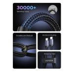 USB კაბელი UGREEN L528 (65832), 100W, Type-C to Type-C Cable, 1m, Grey/Black - Image 4