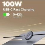 USB კაბელი UGREEN L531 (65905), 100W, Type-C to Type-C PD Fast Charging Retractable Cable, 1m, Grey/Black - Image 2