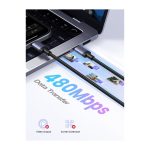 USB კაბელი UGREEN L532 (65907), 240W, Type-C to Type-C PD Fast Charging Cable, 1m, Space Gray - Image 2