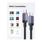 USB კაბელი UGREEN L532 (65907), 240W, Type-C to Type-C PD Fast Charging Cable, 1m, Space Gray - Image 6