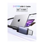 USB კაბელი UGREEN L532 (65907), 240W, Type-C to Type-C PD Fast Charging Cable, 1m, Space Gray - Image 7