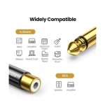 აუდიო ადაპტერი UGREEN AV169 (80731), 6.35mm Male to RCA Female Adapter, Black/Gold - Image 2