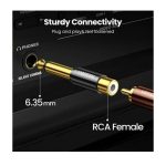 აუდიო ადაპტერი UGREEN AV169 (80731), 6.35mm Male to RCA Female Adapter, Black/Gold - Image 4
