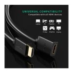 HDMI კაბელი UGREEN HD107 (10145), HDMI Male to Female Cable, 3m, Black - Image 2