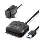 მყარი დისკის წამკითხველი UGREEN CR108 (20611) USB 3.0 to SATA Hard Driver converter cable with 12V 2A power adapter 50CM