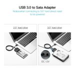 მყარი დისკის წამკითხველი UGREEN CR108 (20611) USB 3.0 to SATA Hard Driver converter cable with 12V 2A power adapter 50CM - Image 4