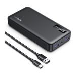 პორტატული დამტენი UGREEN PB312 (25683), 20000mAh 22.5W, Type-C, USB, Two-way Power Bank, Black