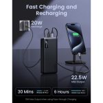პორტატული დამტენი UGREEN PB312 (25683), 20000mAh 22.5W, Type-C, USB, Two-way Power Bank, Black - Image 2