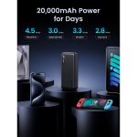 პორტატული დამტენი UGREEN PB312 (25683), 20000mAh 22.5W, Type-C, USB, Two-way Power Bank, Black - Image 4