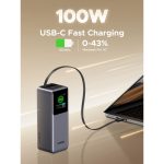 პორტატული დამტენი UGREEN PB726 (55987B) Nexode, 20000mAh, USB, Type-C, Power Bank With Retractable Type-C Cable, Grey - Image 2