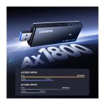 WIFI ადაპტერი UGREEN 65225 AX1800, 1201Mbps, USB Wifi6 Adapter, Black - Image 5