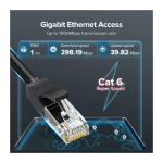 ქსელის კაბელი UGREEN NW102 (20158) Cat6 Patch Cord UTP Lan Cable, 0.5m, Black - Image 3