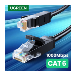 ქსელის კაბელი UGREEN NW102 (20158) Cat6 Patch Cord UTP Lan Cable, 0.5m, Black - Image 7