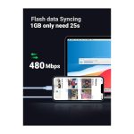 USB კაბელი UGREEN US387 (20313), MFi, Type-C To Lightning, 1m, Navy blue - Image 2