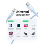 USB კაბელი UGREEN US387 (20313), MFi, Type-C To Lightning, 1m, Navy blue - Image 3