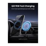 მანქანის უსადენო დამტენი UGREEN 35970 Qi2, 15W, Wireless Car Mount Charger, Black/Grey - Image 9