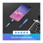 USB კაბელი UGREEN 50152 USB 2.0 C M/M Round Cable Nickel Plating Aluminum Shell 2m (Gray Black) - Image 3