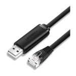 USB LAN კაბელი UGREEN CM204 (50773), USB to RJ45 Console Cable, 1.5m, Black