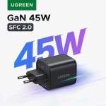 მობილურის დამტენი UGREEN X524 (65054), 45W, Type-C, GaN Fast Charger Set, Black - Image 3