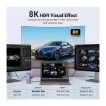USB-C ჰაბი UGREEN CM555 (90325), Type-C Docking Station, HDMI, USB, Ethernet, SD/TF, 3.5mm, Gray - Image 3