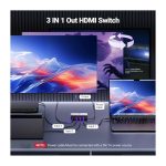 სვიჩი UGREEN CM624 (15604), 8k60hz HDMI 2.1 Switch With 1.5m Usb Power Cable, Grey - Image 4