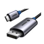 ვიდეო კაბელი UGREEN CM556 (25839), 8K, Type-C to DisplayPort, 3m, Black/Grey