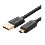 USB კაბელი UGREEN US132 (10386) USB 2.0 A Male to Mini 5 Pin Male Cable 3m (Black)